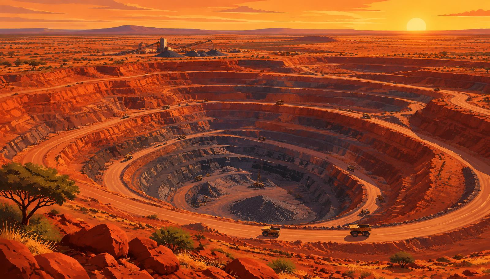 Open-pit manganese mine in the Kalahari